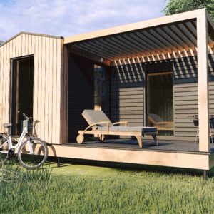Lida est une maison en bois de 20 m² au design moderne, ergonomique et SANS permis de construire. Elle d'adapte à tous vos projet : studio, bureau, chambre...
